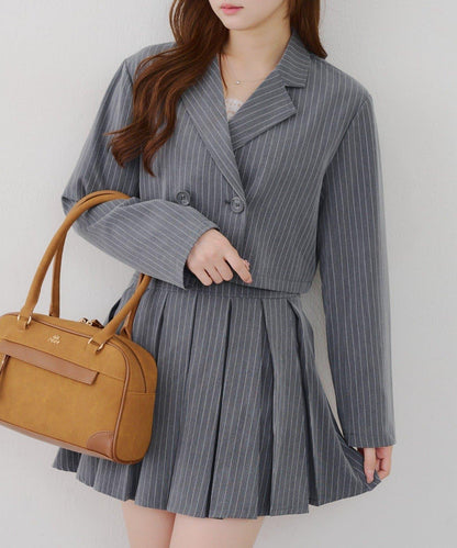 【SETUP適用】短款雙排扣西裝夾克