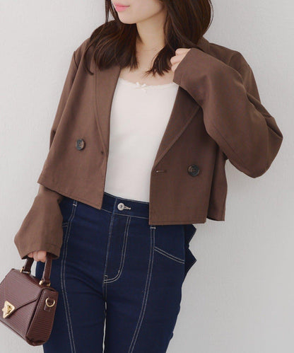 【SETUP適用】短款雙排扣西裝夾克