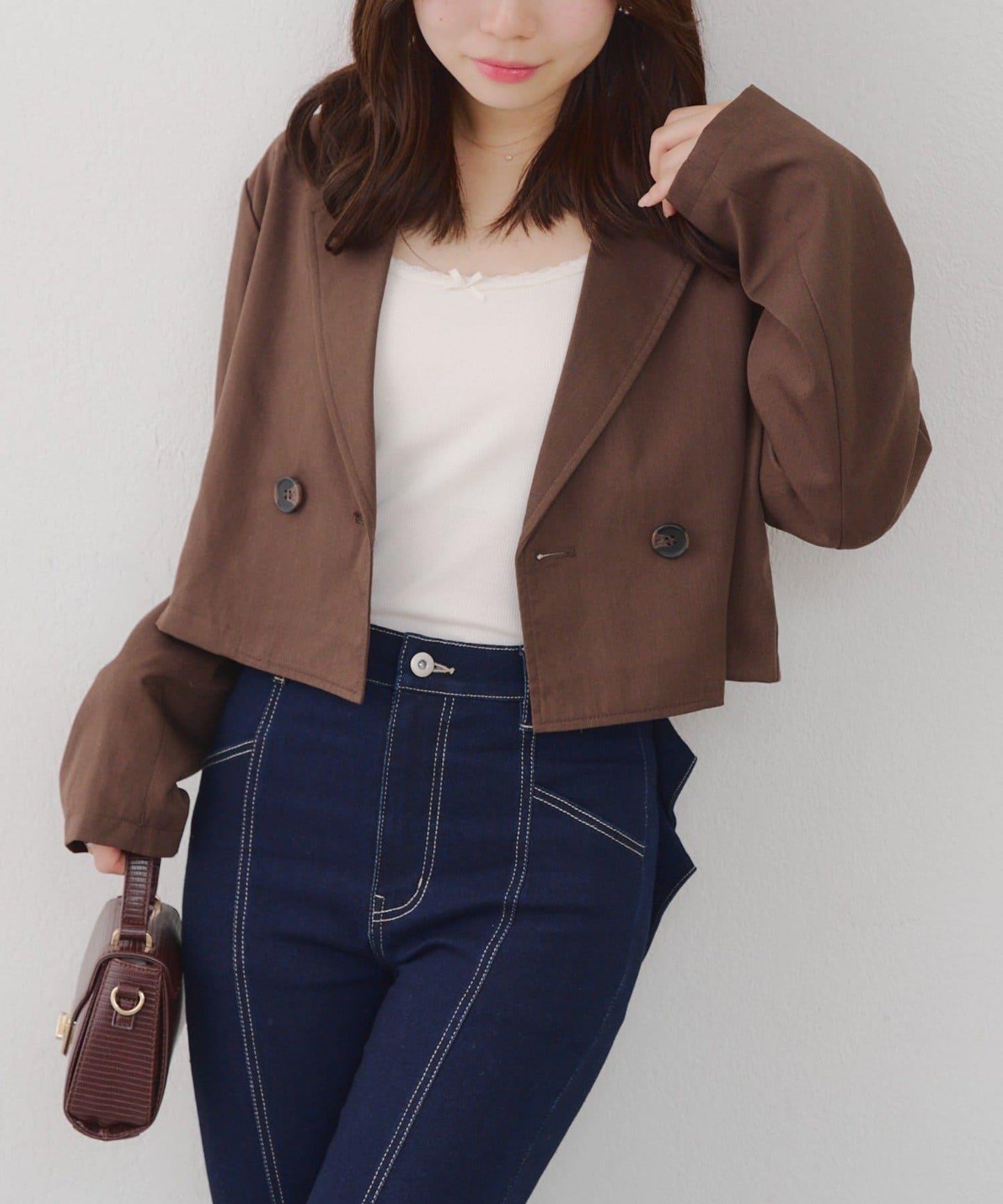 【SETUP適用】短款雙排扣西裝夾克