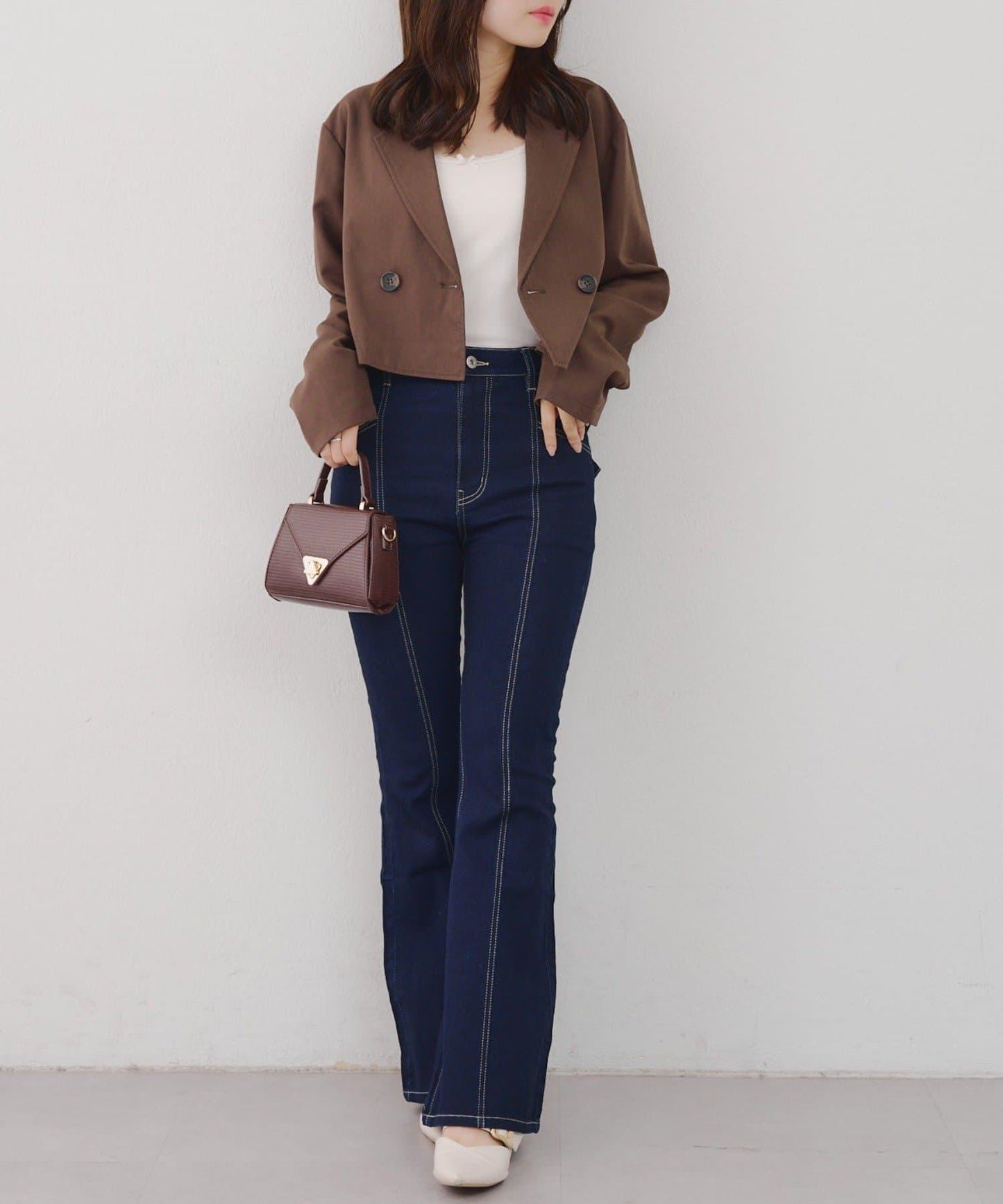 【SETUP適用】短款雙排扣西裝夾克