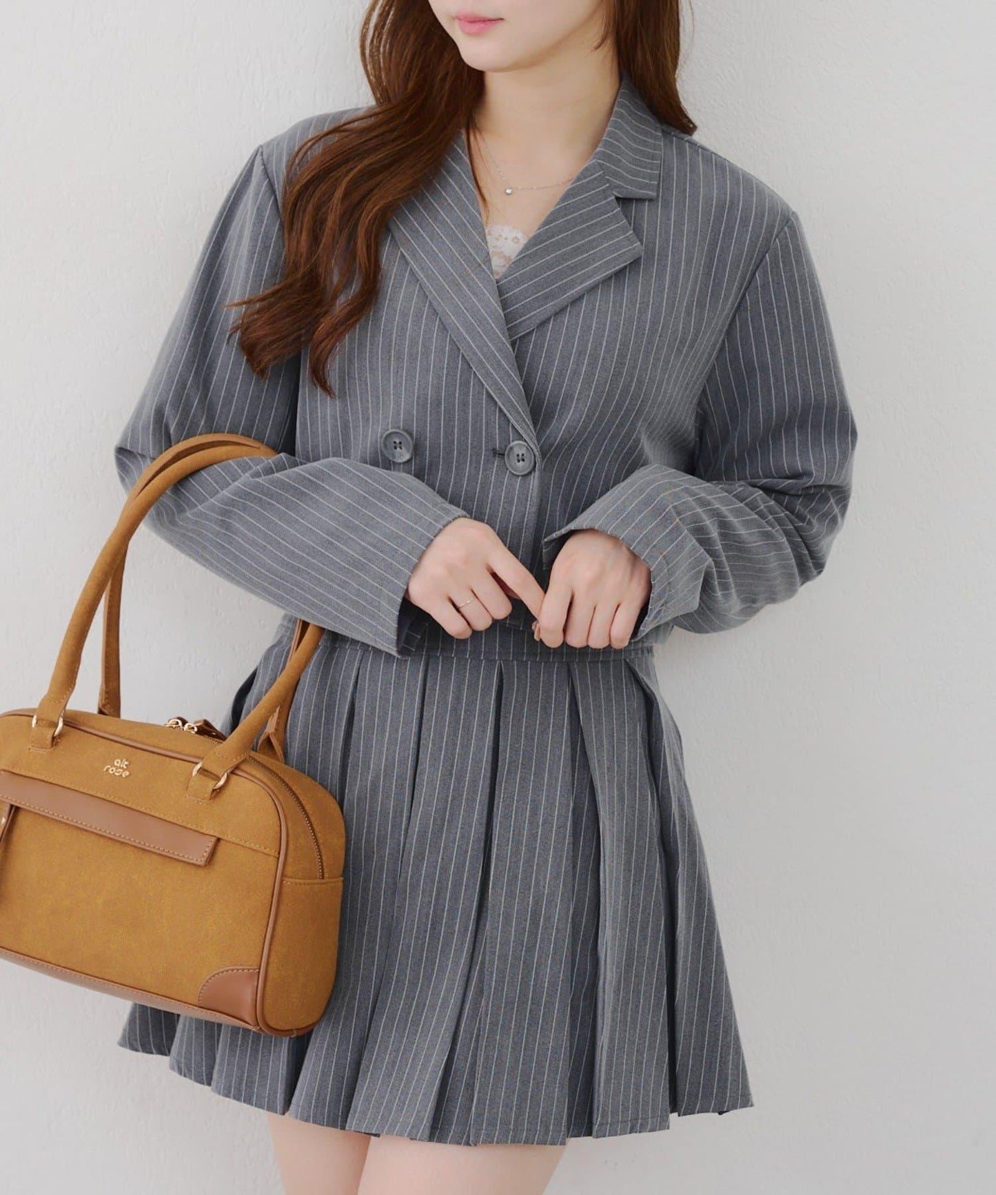 【SETUP適用】短款雙排扣西裝夾克