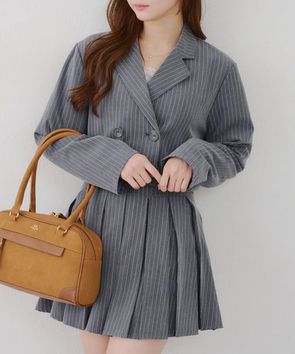 【SETUP適用】短款雙排扣西裝夾克