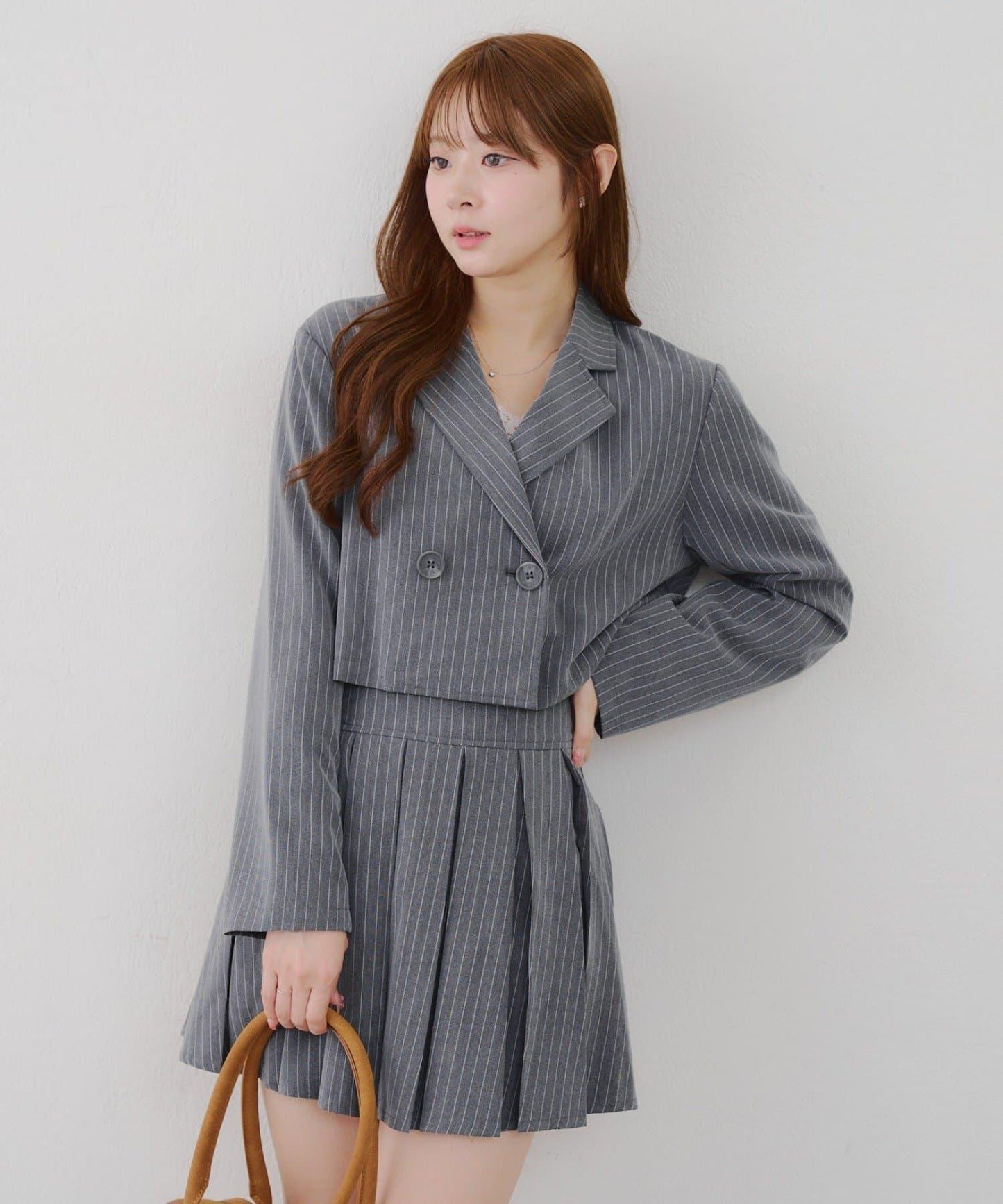 【SETUP適用】短款雙排扣西裝夾克