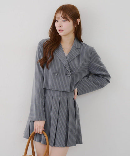 【SETUP適用】短款雙排扣西裝夾克