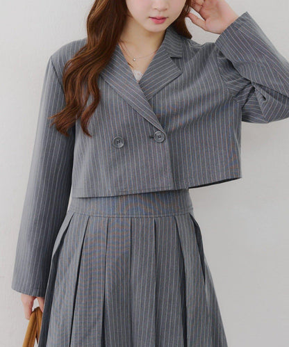 【SETUP適用】短款雙排扣西裝夾克