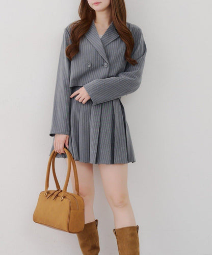 【SETUP適用】短款雙排扣西裝夾克