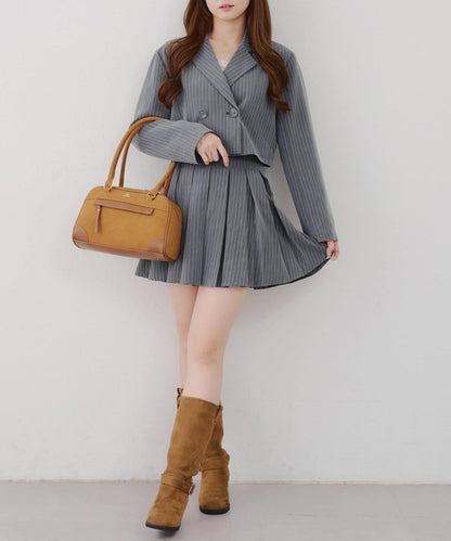 【SETUP適用】短款雙排扣西裝夾克