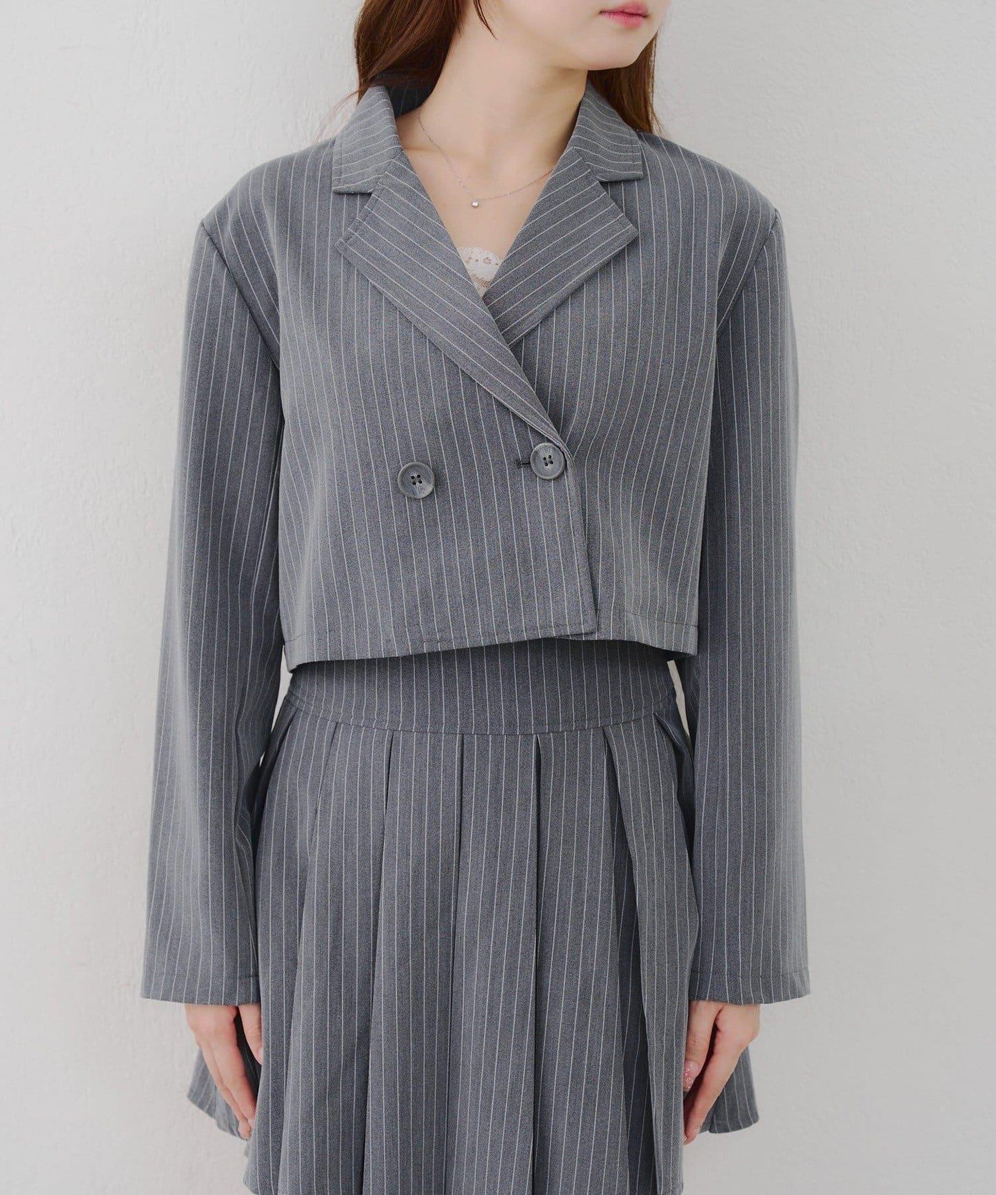 【SETUP適用】短款雙排扣西裝夾克