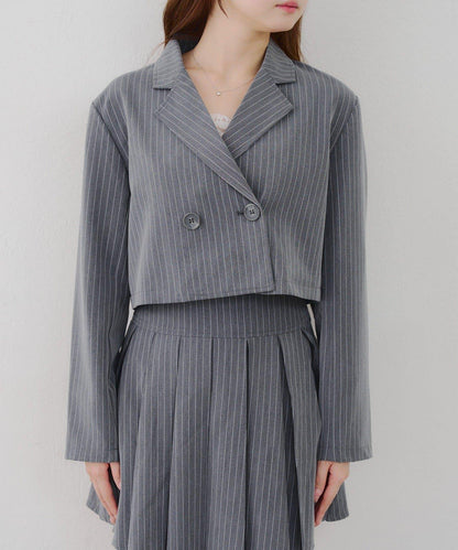 【SETUP適用】短款雙排扣西裝夾克