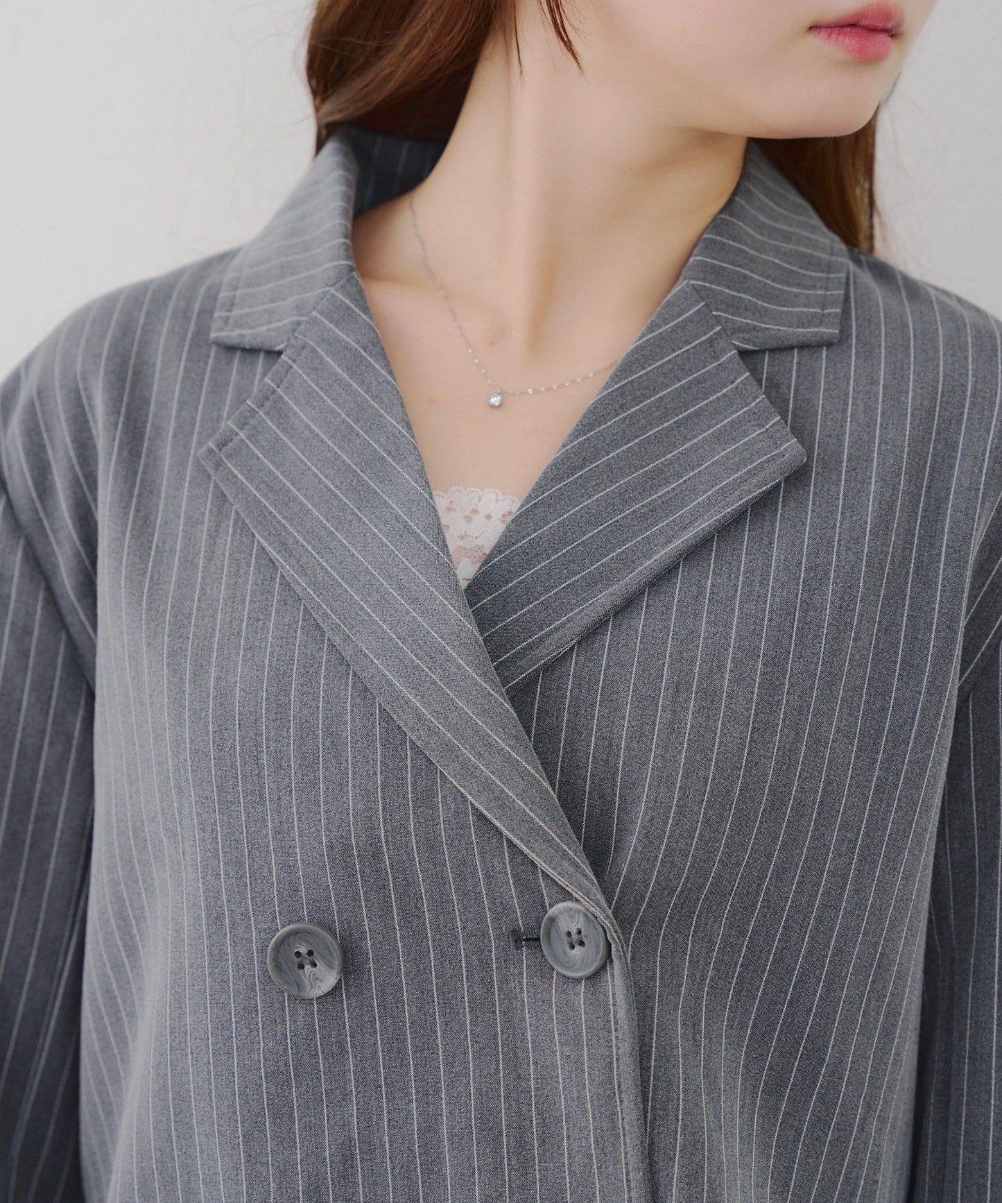 【SETUP適用】短款雙排扣西裝夾克