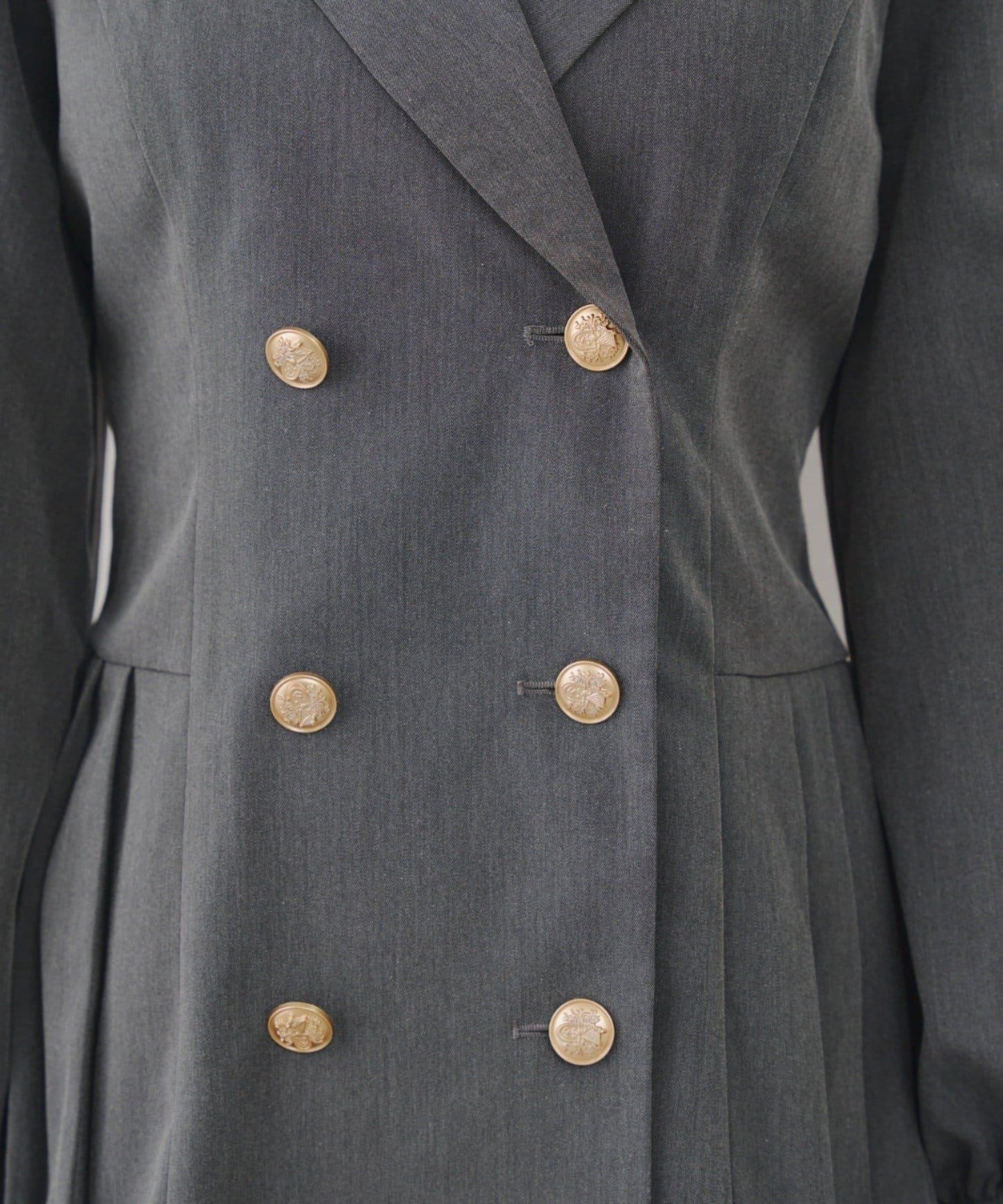 西裝領百褶迷你連衣裙