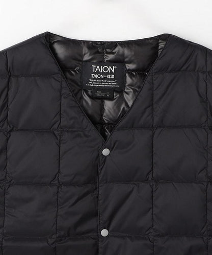 基礎款V領紐扣內膽羽絨馬甲 / TAION-001