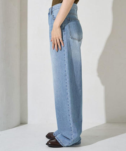 直筒寬鬆牛仔褲