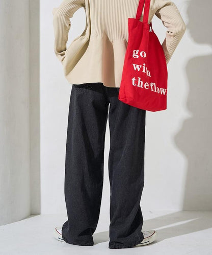 直筒寬鬆牛仔褲