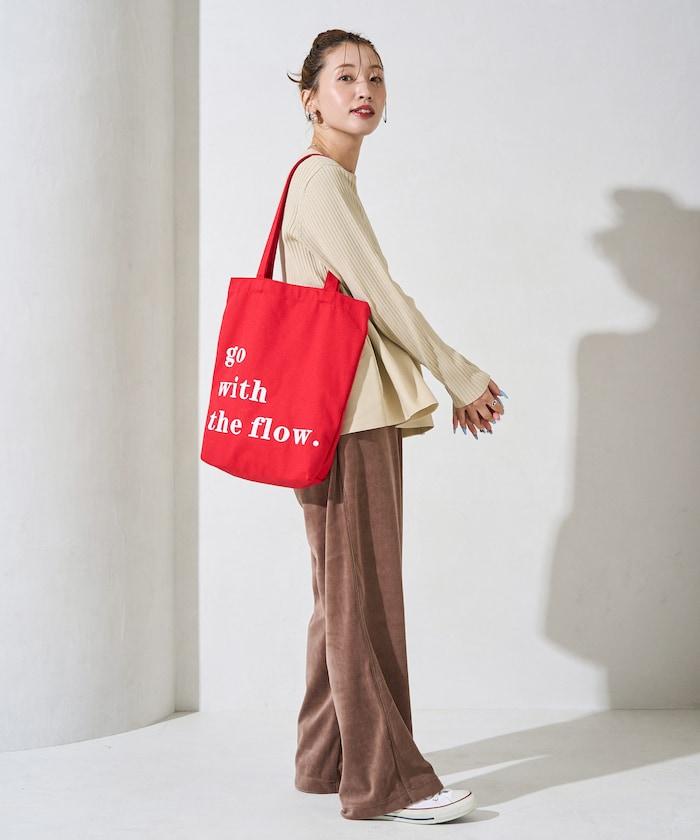 天鵝絨拼接條紋寬鬆長褲