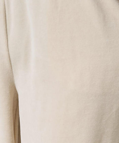 天鵝絨拼接條紋寬鬆長褲