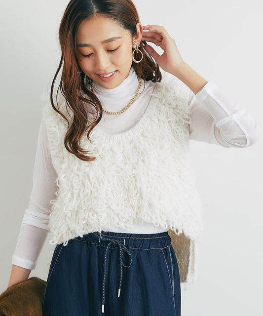 舒適穿著感透視羅紋高領衫