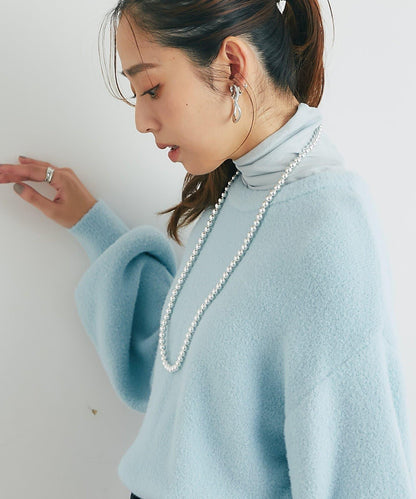 舒適穿著感透視羅紋高領衫