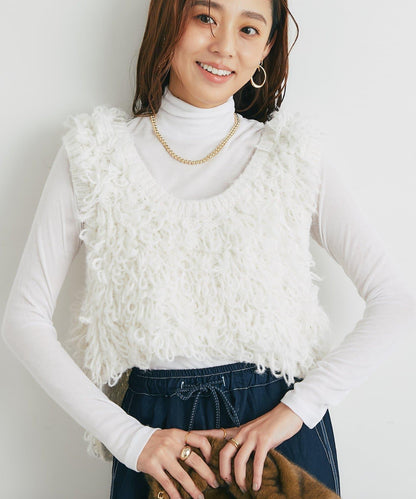 舒適穿著感透視羅紋高領衫