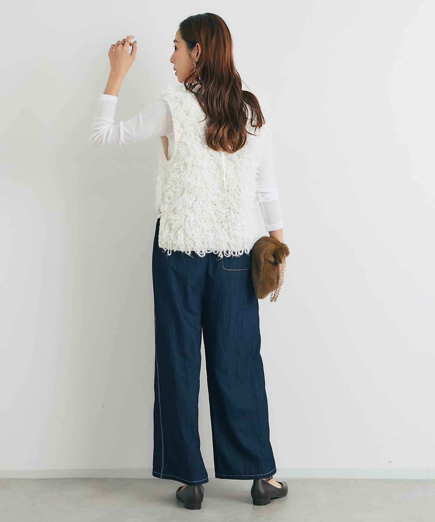 舒適穿著感透視羅紋高領衫