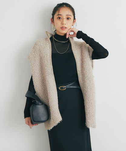 舒適穿著感透視羅紋高領衫