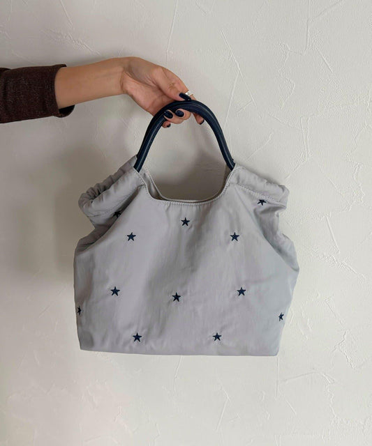拼色星星刺繡兩用托特包