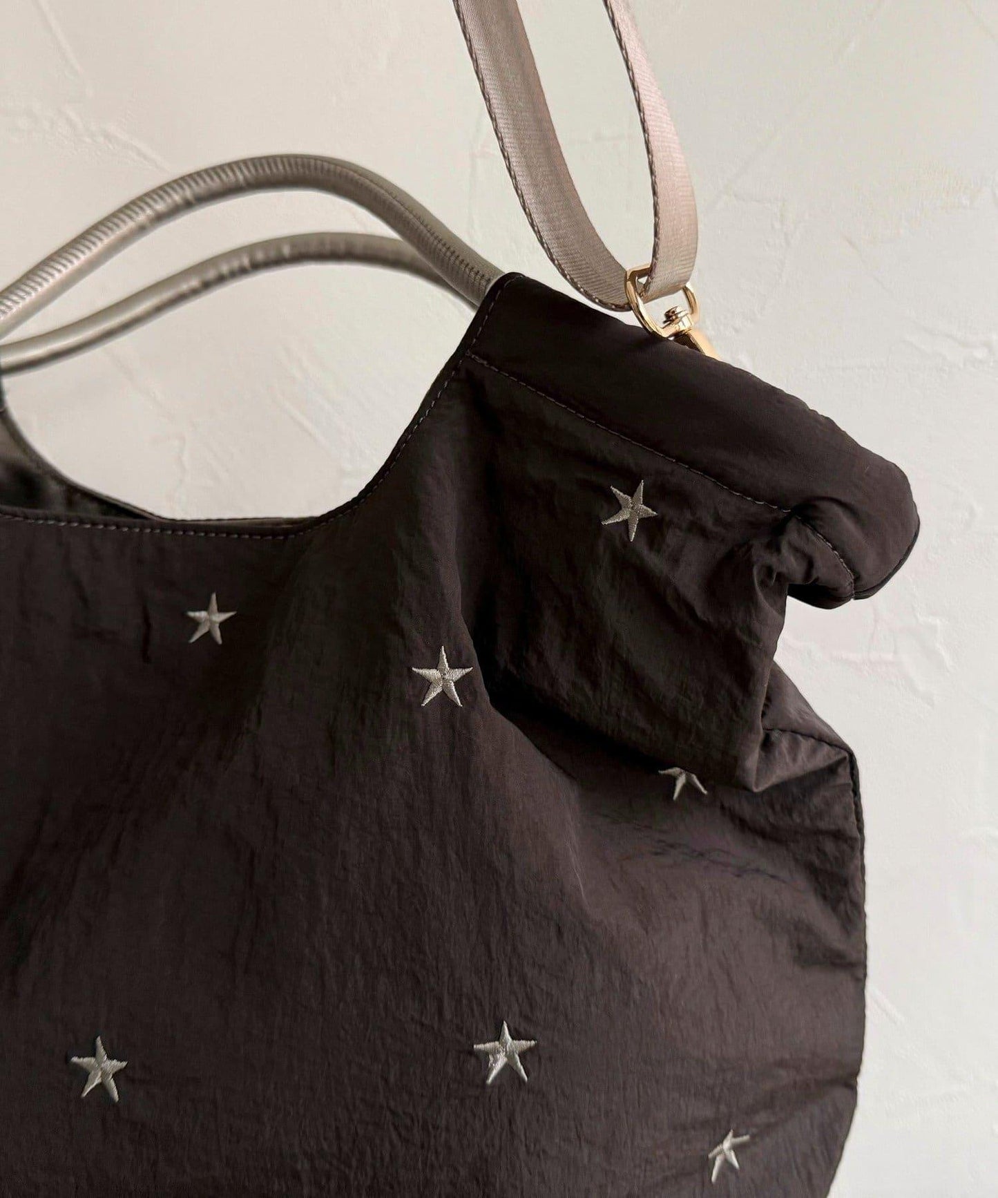 拼色星星刺繡兩用托特包