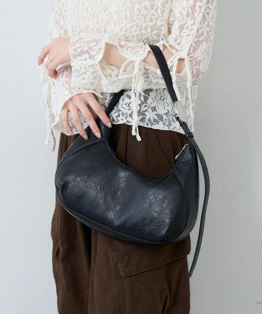 【2WAY/可收納500ml塑料瓶】半月造型單肩包