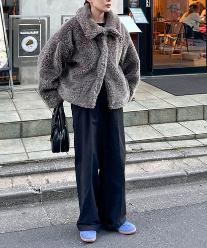 仿皮草大衣
