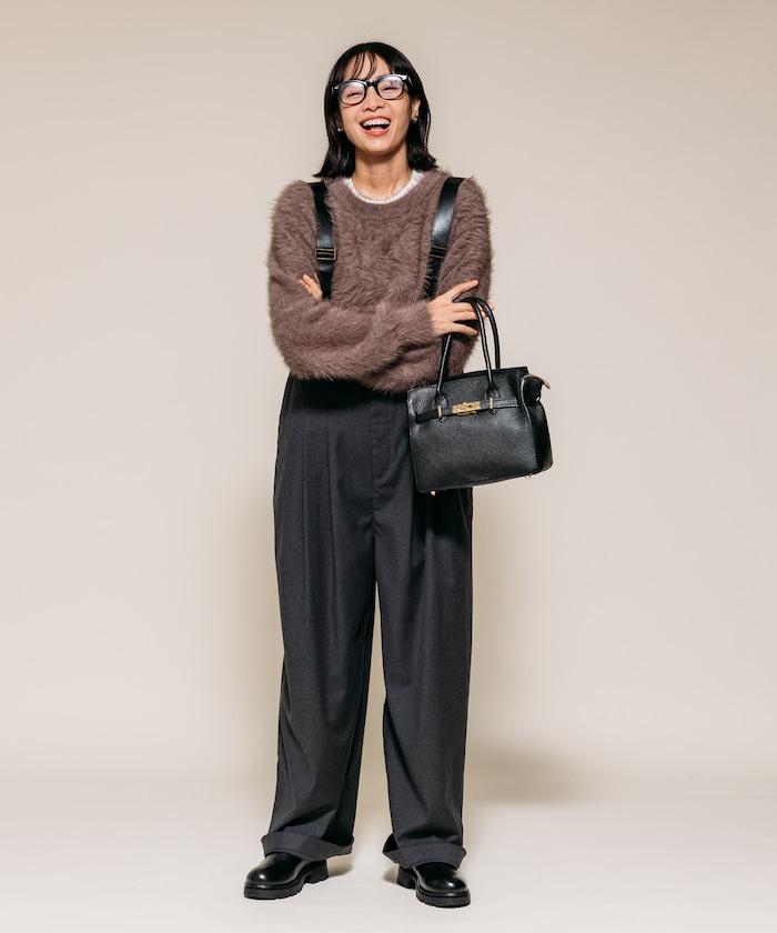 TR可拆卸揹帶寬鬆雙褶西裝長褲