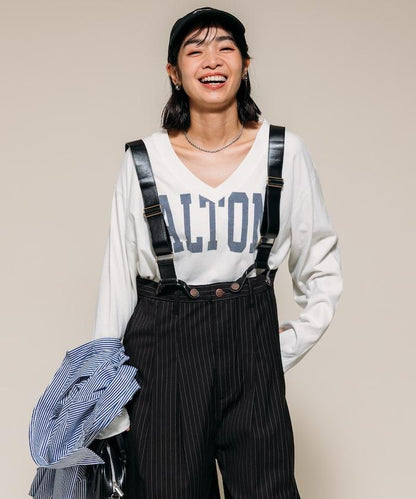 TR可拆卸揹帶寬鬆雙褶西裝長褲