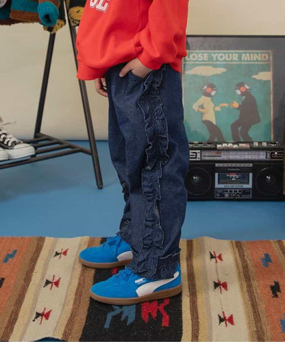 荷葉邊牛仔長褲 10分丈