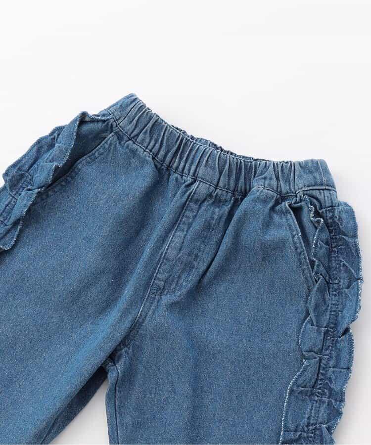 荷葉邊牛仔長褲 10分丈
