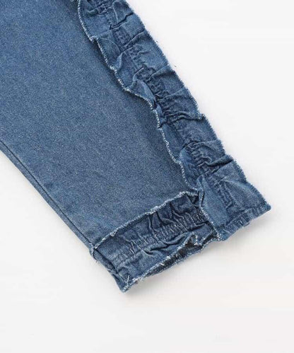 荷葉邊牛仔長褲 10分丈