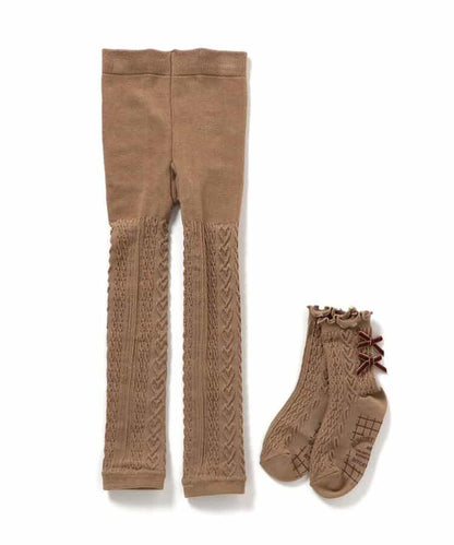 愛心花紋高腰塑形打底褲&襪子