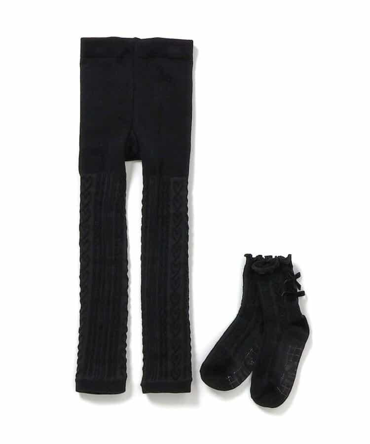 愛心花紋高腰塑形打底褲&襪子