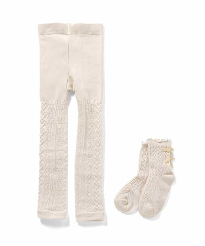 愛心花紋高腰塑形打底褲&襪子