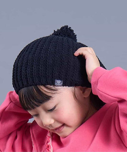 帶梵天裝飾毛線貝雷帽