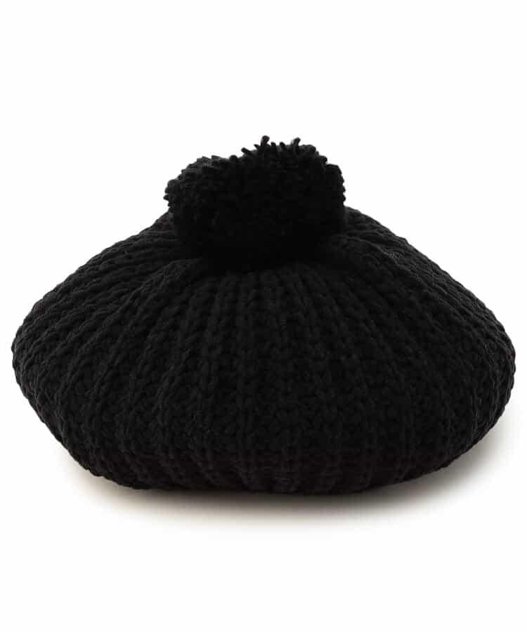 帶梵天裝飾毛線貝雷帽