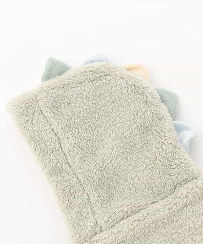 動物絨毛連帽圍巾