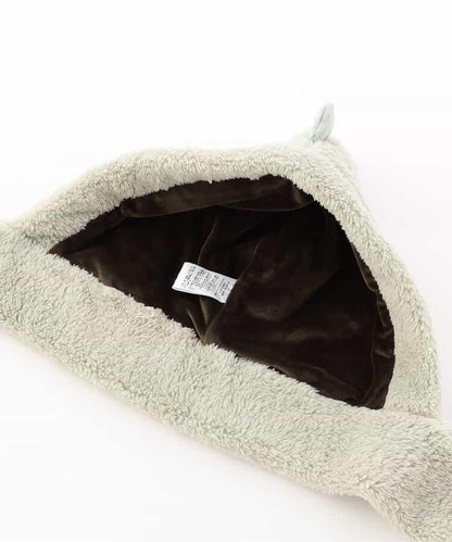 動物絨毛連帽圍巾