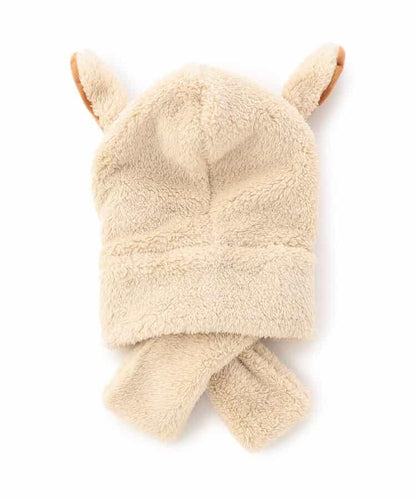 動物絨毛連帽圍巾