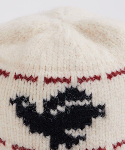 鳥紋提花針織帽