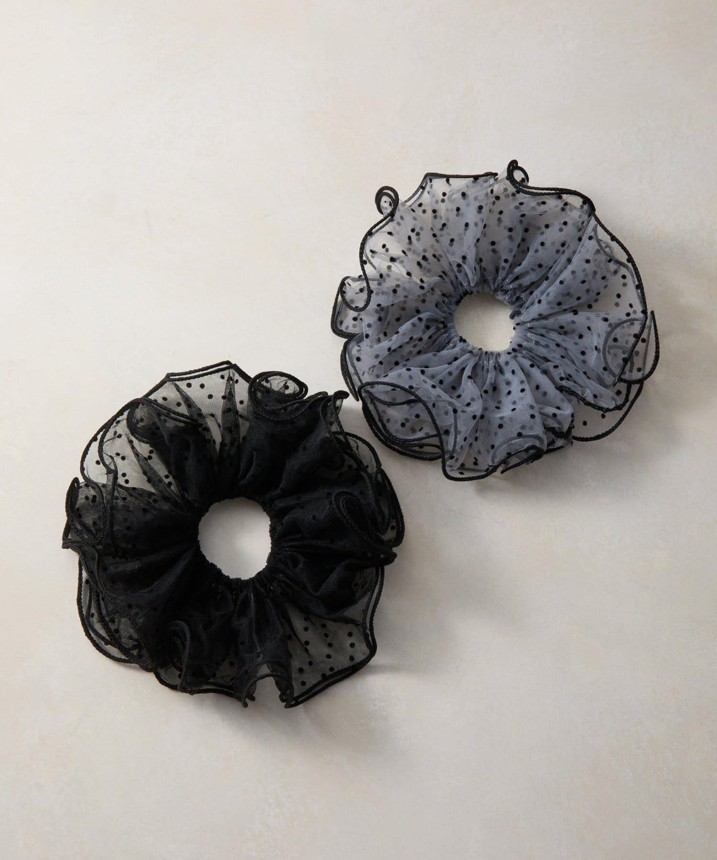 波點荷葉邊大號髮圈