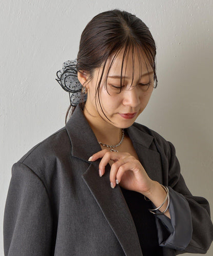 波點荷葉邊大號髮圈