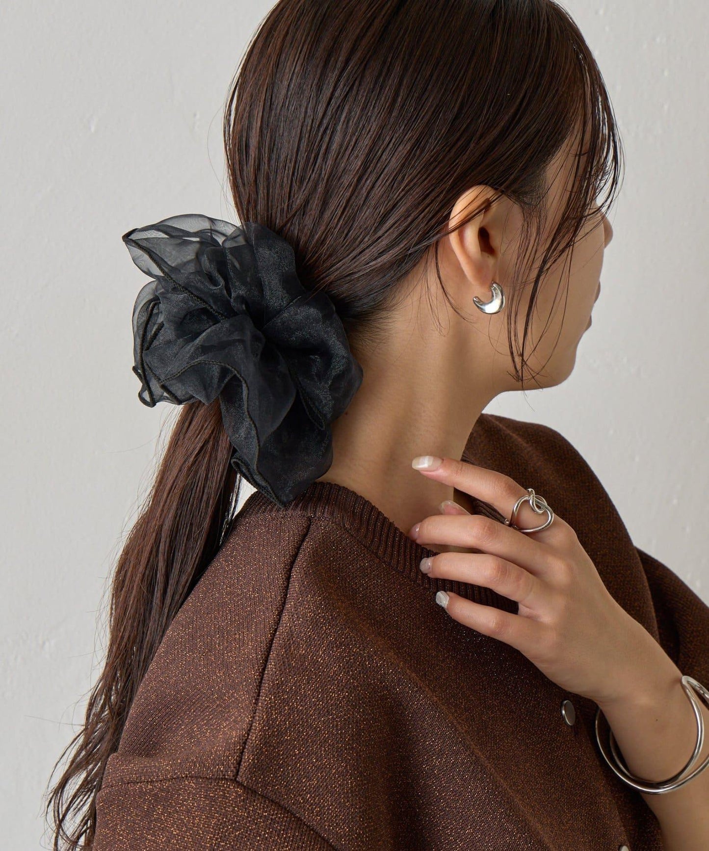 透膚荷葉邊髮圈