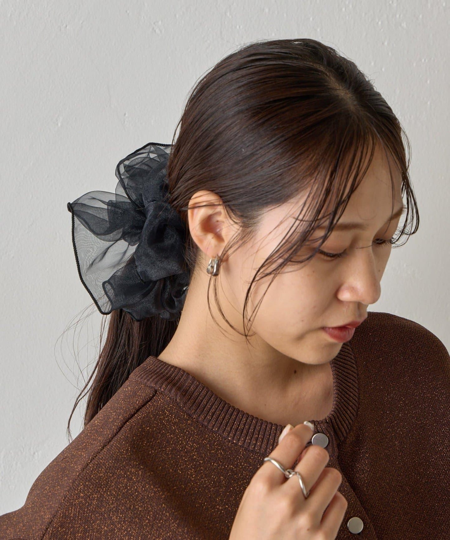 透膚荷葉邊髮圈