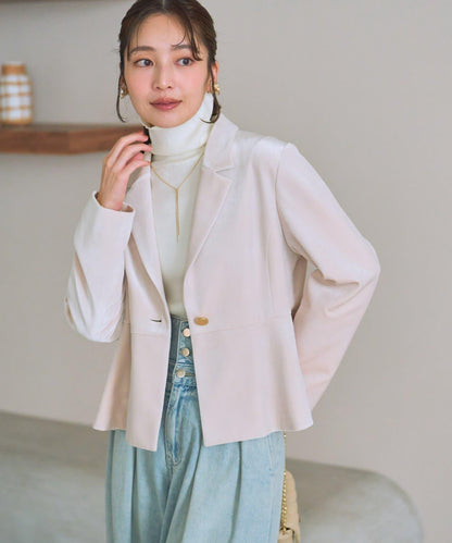La boutique BonBon 絲絨荷葉邊夾克