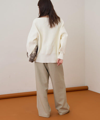 【收腰顯瘦！】附帶繫帶腰帶褶皺寬鬆休閒長褲