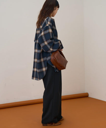 【收腰顯瘦！】附帶繫帶腰帶褶皺寬鬆休閒長褲